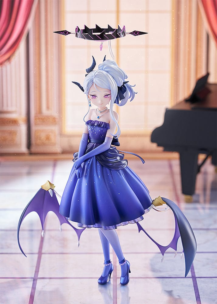 1/7 scale figure of Hina from Blue Archive in a starry purple dress with horns, bat-like wings, and a gothic floating crown.