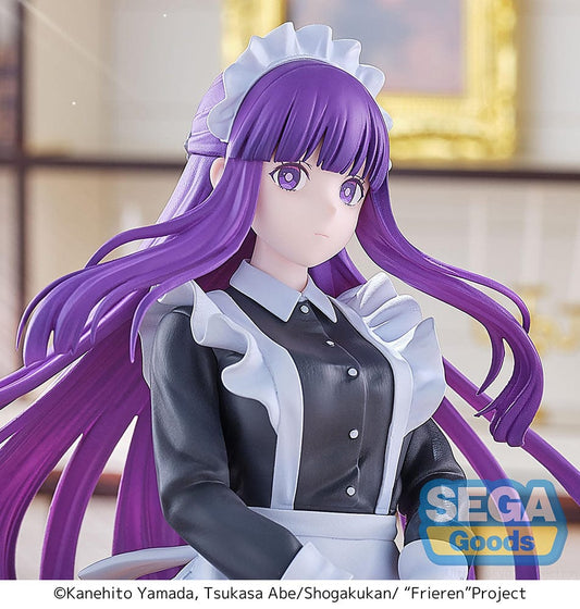Luminasta Fern Figure from Frieren: Beyond Journey’s End, featuring a maid outfit, flowing hair, and finely detailed sculpting.