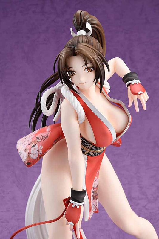 THE KING OF FIGHTERS XIV Mai Shiranui figure in action pose, dressed in her signature red outfit, showcasing detailed craftsmanship and dynamic movement, perfect for collectors and fans.