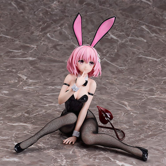 To Love-Ru Darkness B-Style Momo Belia Deviluke (Bunny Ver.) 1/6 Scale Figure, posed seductively in a tight black bunny outfit with pink hair and large bunny ears, capturing the character's playful and enticing demeanor.