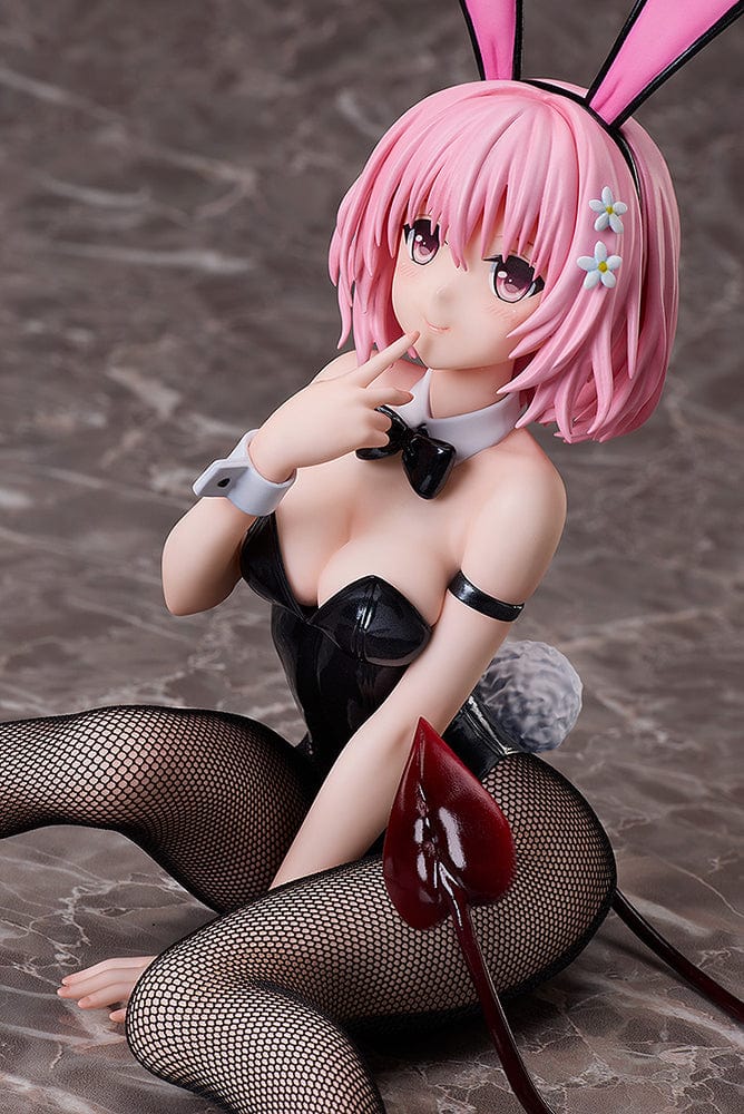 To Love-Ru Darkness B-Style Momo Belia Deviluke (Bunny Ver.) 1/6 Scale Figure, posed seductively in a tight black bunny outfit with pink hair and large bunny ears, capturing the character's playful and enticing demeanor.