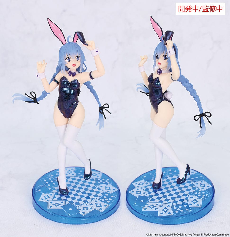 "Mushoku Tensei Roxy Migurdia Bunny Ver. Polarization Color anime figure with glossy outfit and twin braids"