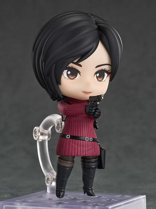 Resident Evil 4 Ada Wong Nendoroid figure in red dress and black boots, holding a handgun with short black hair and serious expression – No.2761.