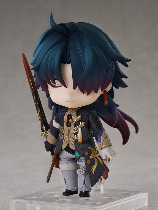 Honkai: Star Rail Nendoroid No.2607 Blade figure with dark coat, red eyes, and detailed sword.