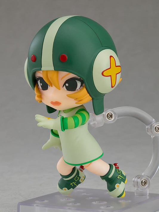 Jet Set Radio Nendoroid No.2664 Gum figure featuring her iconic green outfit, helmet, roller skates, and spray paint can.