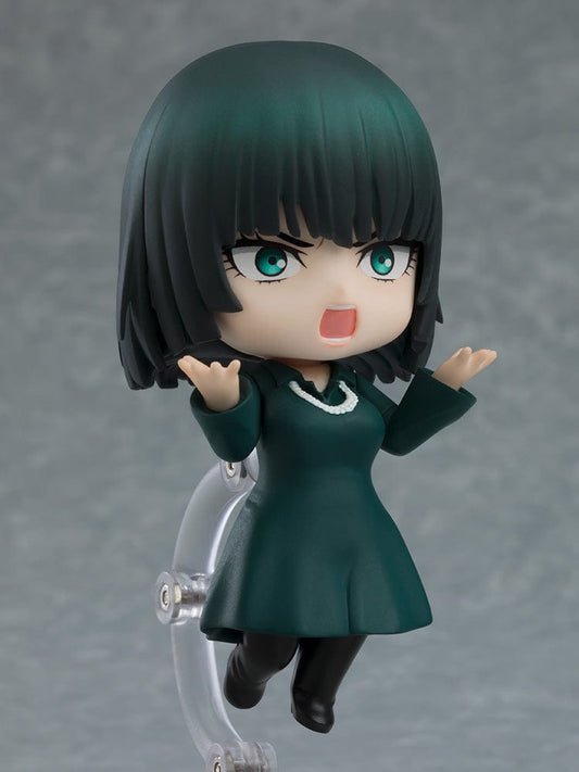 One-Punch Man Nendoroid No.2485 Hellish Blizzard, featuring Hellish Blizzard in her green dress with arms crossed, showcasing her confident and powerful expression.