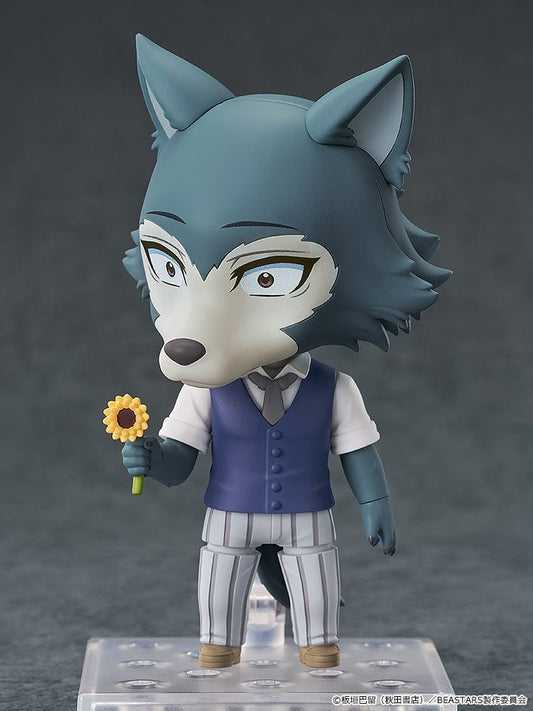 Beastars Nendoroid No.2698 Legoshi, featuring the character in his iconic school uniform with a contemplative expression, capturing his gentle yet conflicted persona from the series.
