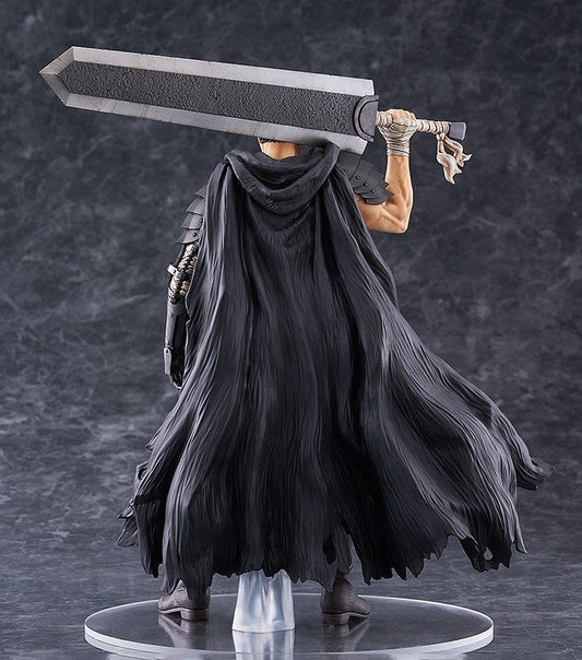 Berserk Guts (Black Swordsman) Pop Up Parade Large Figure with massive Dragon Slayer sword, detailed armor, and dynamic pose.