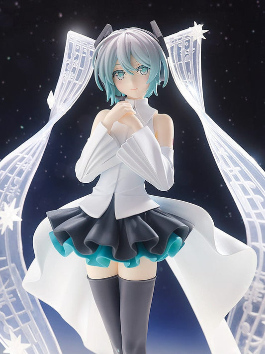 Vocaloid Pop Up Parade Miku Hatsune (Little Missing Stars Ver.) Figure, featuring Miku in an ethereal design with teal hair, expressive eyes, and intricate outfit
