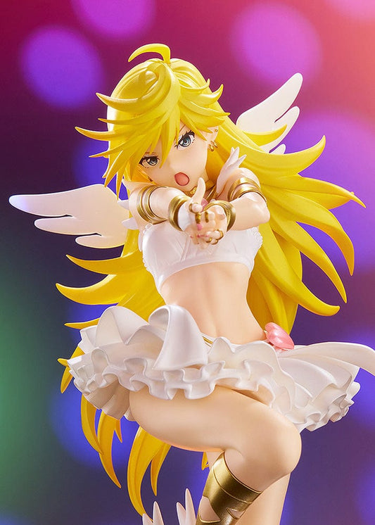 Pop Up Parade L Panty (Repent Ver.) figure from Panty & Stocking with Garterbelt, striking a powerful pose in a white and gold outfit with angel wings.