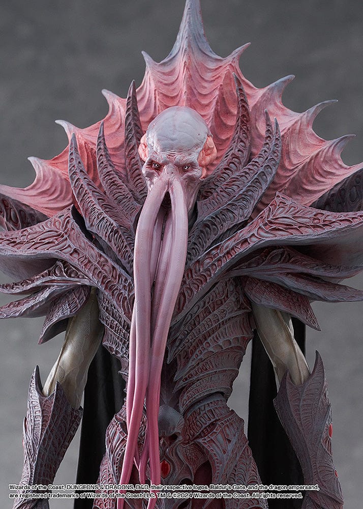 Baldur’s Gate 3 Pop Up Parade SP figure of The Emperor in full mind flayer form with black and red armor and cape.