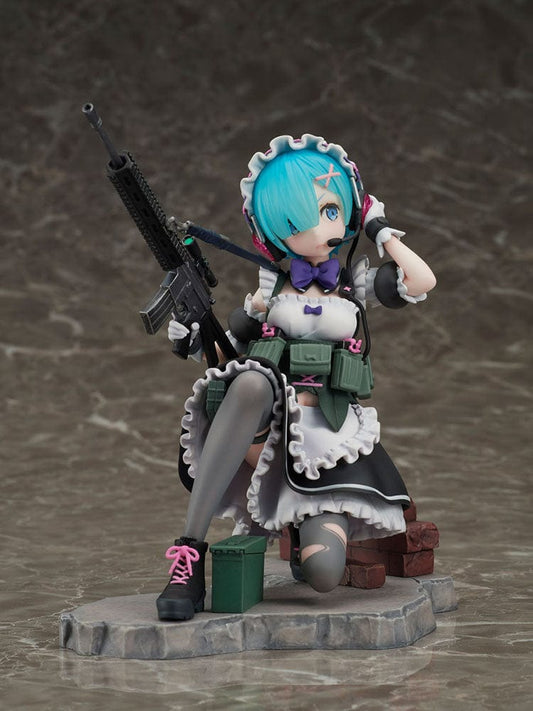 Rem (Military Ver.) 1/7 Scale Figure: A stunning figure of Rem from the anime series Re:Zero Starting Life in Another World. Rem is depicted in a detailed military-inspired outfit, showcasing her determination and strength. A must-have collectible for fans, capturing Rem's elegance and captivating presence in exquisite detail.