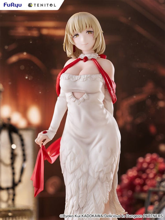 Falin (Dress Style Ver.) figure from Delicious in Dungeon by Tenitol Tall, featuring a white feathered gown, red heels, and serene expression.