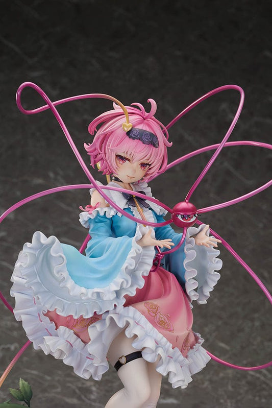 Touhou Project True Horror! 3rd Eye Satori Komeiji Deluxe Edition 1/6 Scale Figure, showcasing Satori in a complex, colorful costume with enhanced magical and floral decorations, standing on a detailed base with roses and symbolic designs.