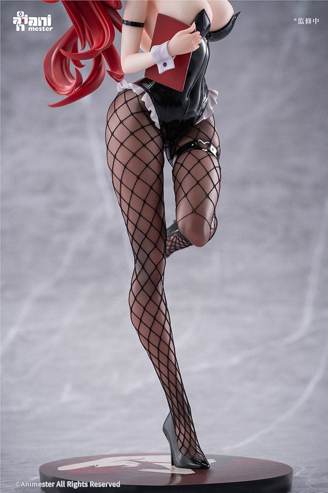 1/6 scale figure of Uriko Usaaki-chan wearing a black bunny outfit with fishnet tights, based on artwork by Maenoo.