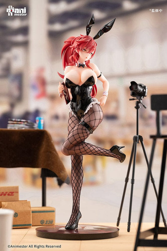 1/6 scale figure of Uriko Usaaki-chan wearing a black bunny outfit with fishnet tights, based on artwork by Maenoo.