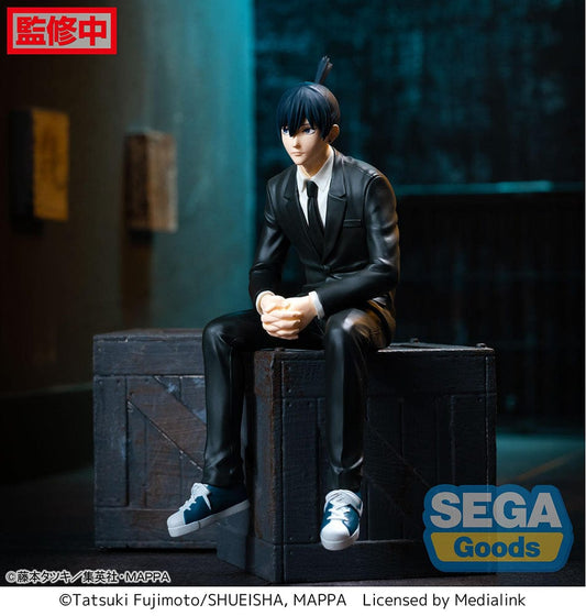 Chainsaw Man Aki Hayakawa Premium Perching Figure sitting in uniform by SEGA