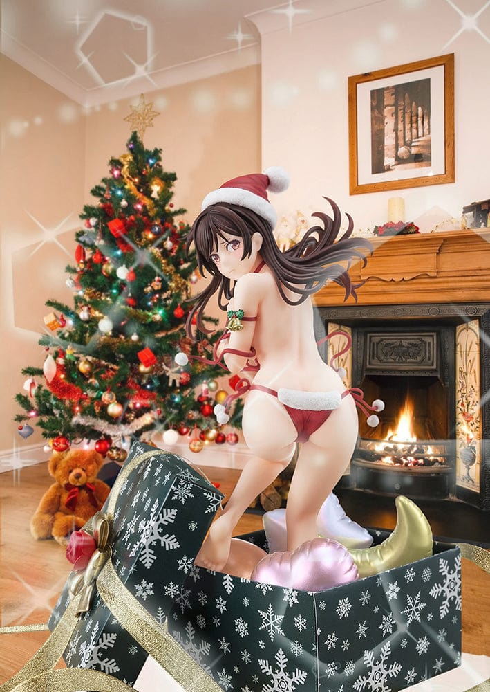 Chizuru Mizuhara Santa Claus Bikini 1/6 scale figure standing in a decorative holiday gift box.