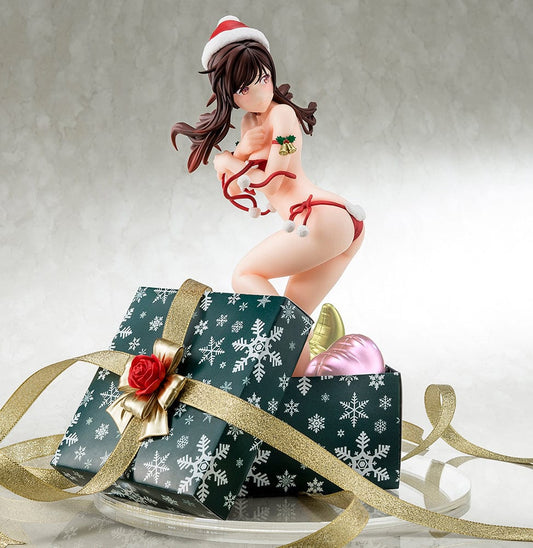 Chizuru Mizuhara Santa Claus Bikini 1/6 scale figure standing in a decorative holiday gift box.