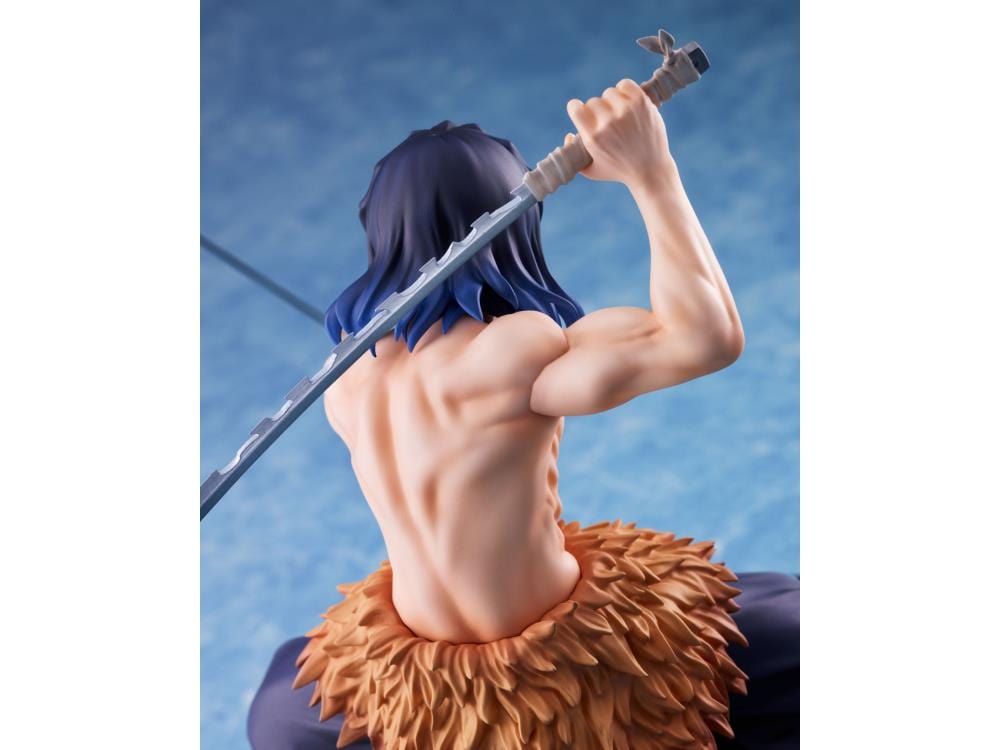 Demon Slayer: Kimetsu no Yaiba Inosuke Hashibira 1/8 Scale Figure in battle stance with boar mask and dual Nichirin swords.