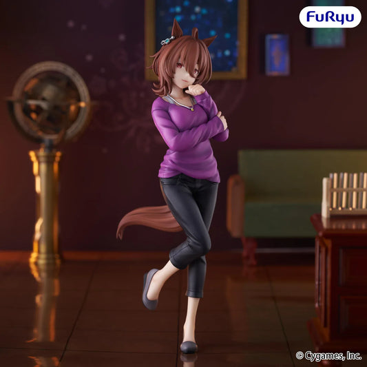 Uma Musume Pretty Derby Trio-Try-iT Agnes Tachyon Figure reissue featuring Agnes Tachyon in a purple sweater, black pants, horse ears, and casual standing pose