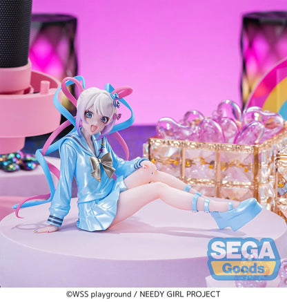 Figure of OMGKawaiiAngel sitting in a perching pose with pastel ribbons, glossy outfit, and energetic expression.