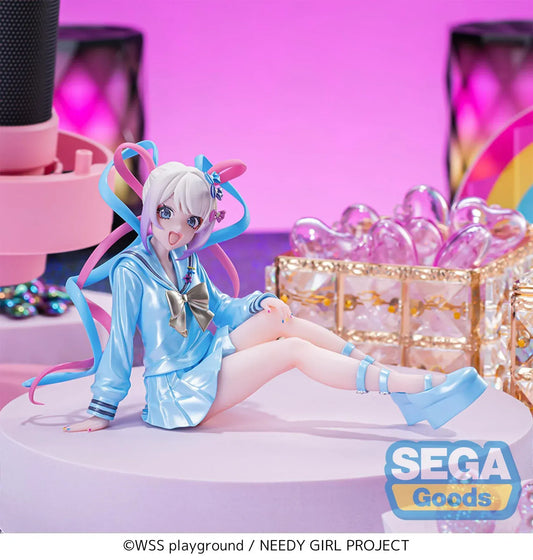 Figure of OMGKawaiiAngel sitting in a perching pose with pastel ribbons, glossy outfit, and energetic expression.