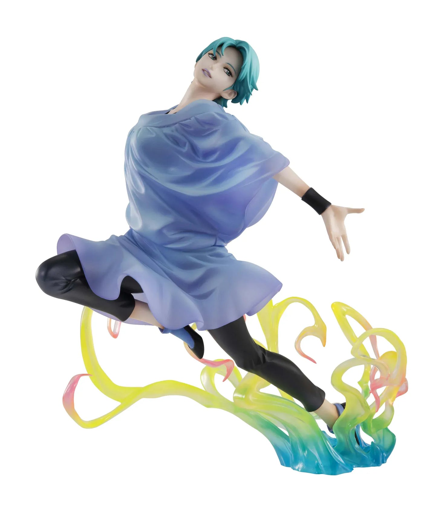 Mobile Suit Z Gundam Gundam Girls Generation Four Murasame Rerelease figure with teal hair, blue outfit, floating pose, and colorful effect parts