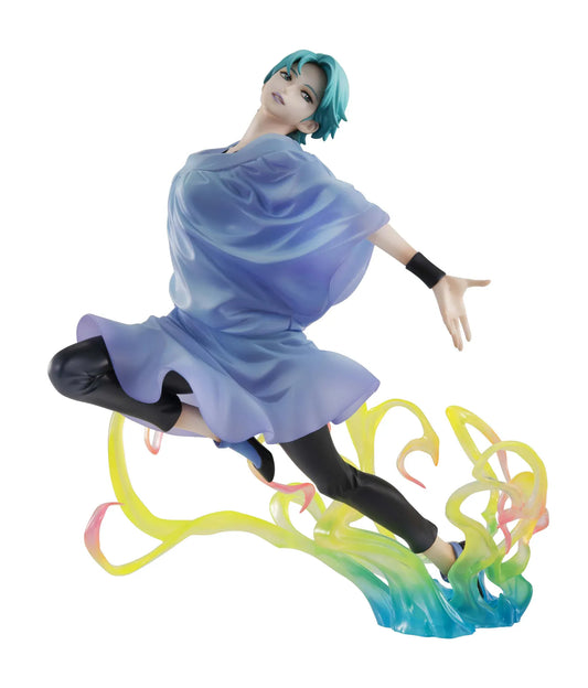 Mobile Suit Z Gundam Gundam Girls Generation Four Murasame Rerelease figure with teal hair, blue outfit, floating pose, and colorful effect parts