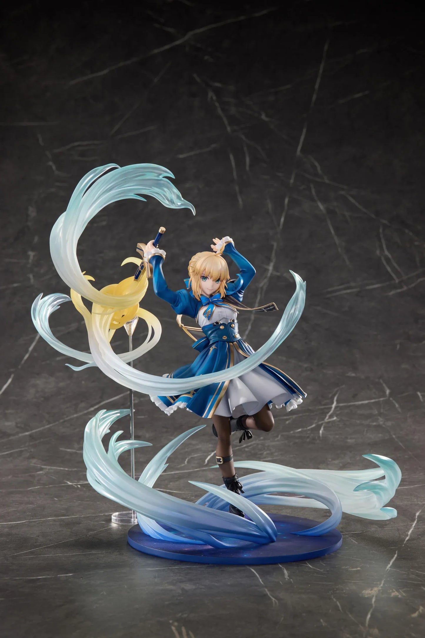 Honkai Star Rail x Fate stay night Unlimited Blade Works Saber 1/7 scale figure with blue outfit sword and translucent effect parts