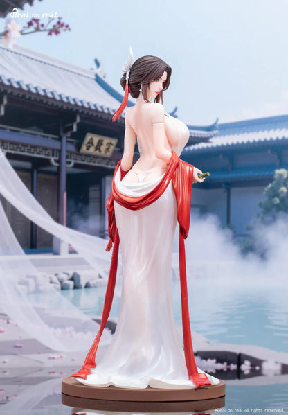 Qing Yun 1/6 scale original illustration figure with flowing white dress and red ribbons