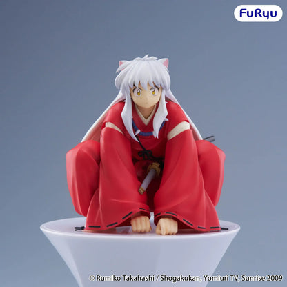 InuYasha Inuyasha Vol. 2 Noodle Stopper Figure featuring Inuyasha in his red robe with silver hair and dog ears seated on a display bowl.