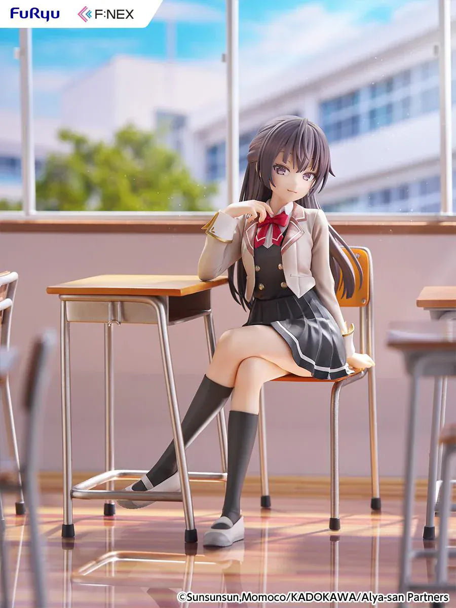 Alya Sometimes Hides Her Feelings in Russian Yuki Suou 1/7 scale figure sitting at a classroom desk in school uniform with crossed legs