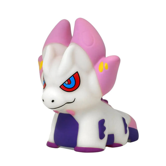 Monster Hunter Room Light Mizutsune featuring a chibi-style white monster with pink fins, red and blue eyes, purple body markings, and a cute seated design.