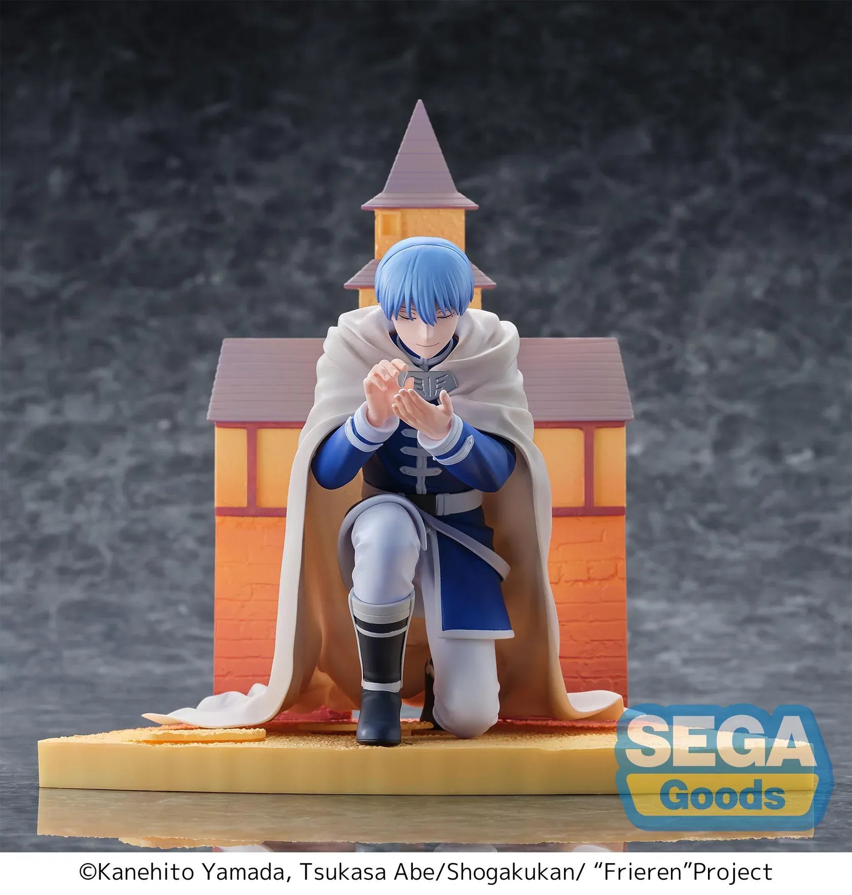 Frieren Beyond Journey's End Luminasta Himmel Eternal Love Figure kneeling with ring box in front of scenic building backdrop