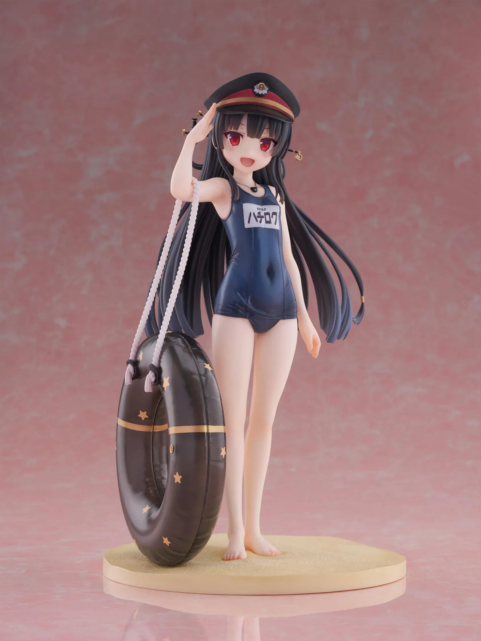 Maitetsu Last Run Hachiroku School Swimsuit Ver. 1/6 Scale Figure with conductor cap, salute pose, inner tube accessory, and display base