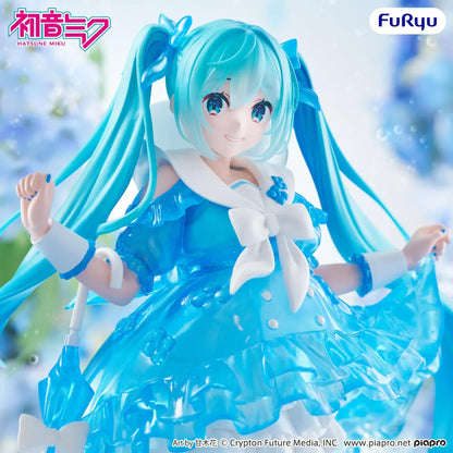 Vocaloid Trio-Try-iT Hatsune Miku Rainy Dance figure holding umbrella with blue dress