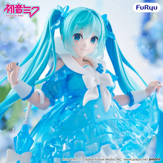 Vocaloid Trio-Try-iT Hatsune Miku Rainy Dance figure holding umbrella with blue dress