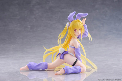 To Love-Ru Darkness MOFLOCK Golden Darkness Fluffy Bunny Ver Figure wearing a purple bunny outfit with long blonde hair