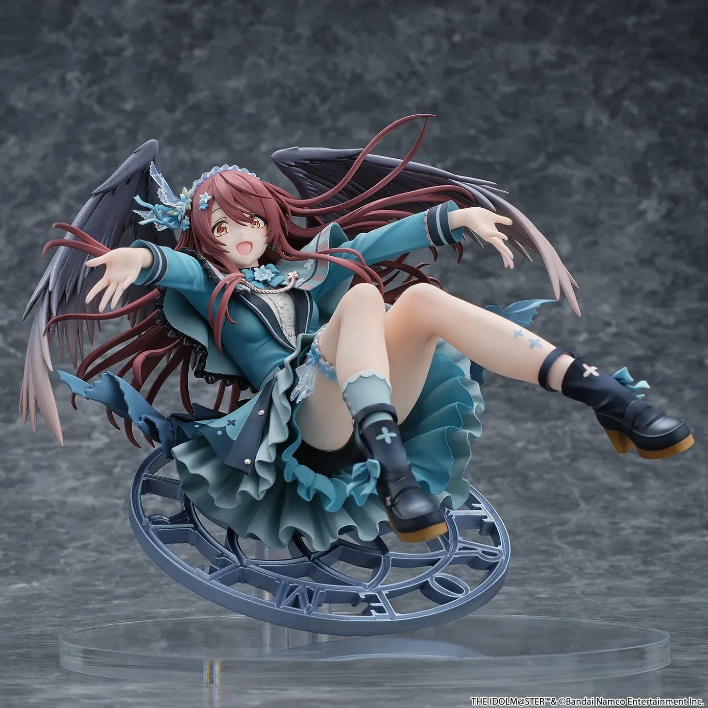 Idolmaster Shiny Colors Tenka Osaki Galdienne Amethyst Ver 1/6 Scale Figure with wings and clock base in dynamic pose