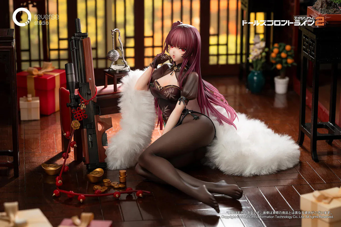 Makiatto 1/6 scale figure from Girls' Frontline 2 Exilium Embroidered Bamboo Blooming Shadows version with detailed outfit and weapon accessory