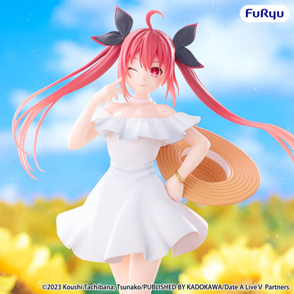Date A Live V Kotori Itsuka Summer Dress figure wearing white off-shoulder dress with straw hat and twin tails