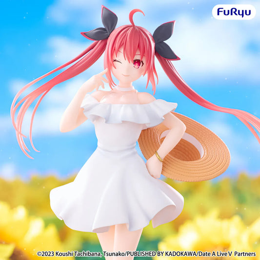 Date A Live V Kotori Itsuka Summer Dress figure wearing white off-shoulder dress with straw hat and twin tails