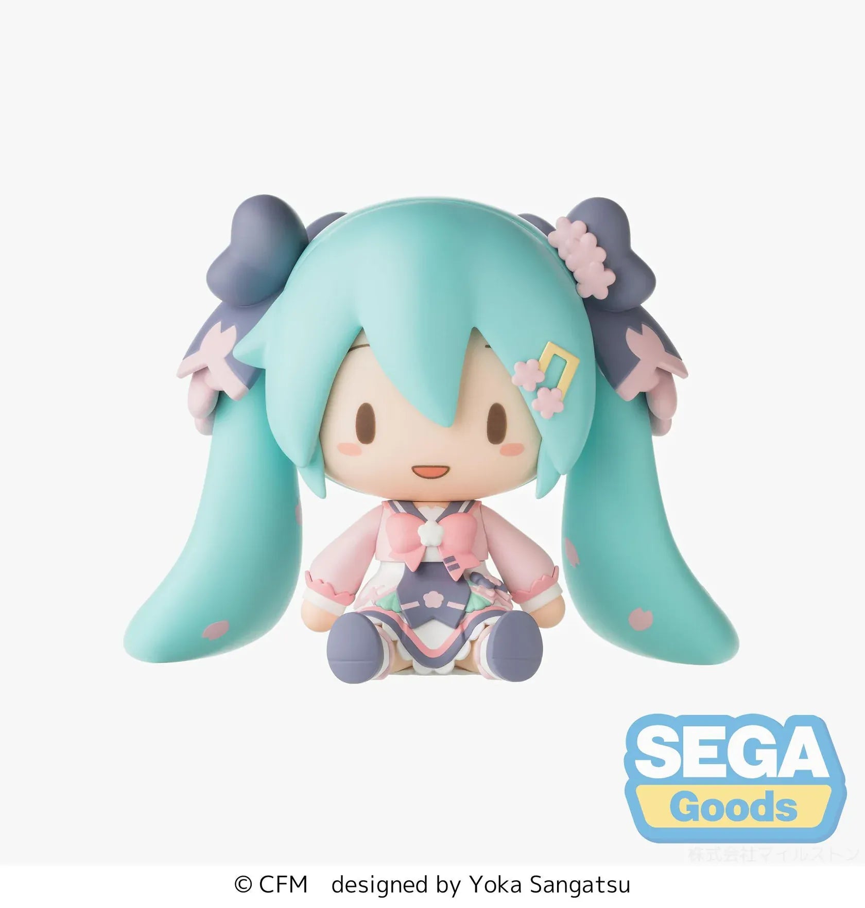 Hatsune Miku Fuwa Petit chibi figure in pastel school outfit sitting pose
