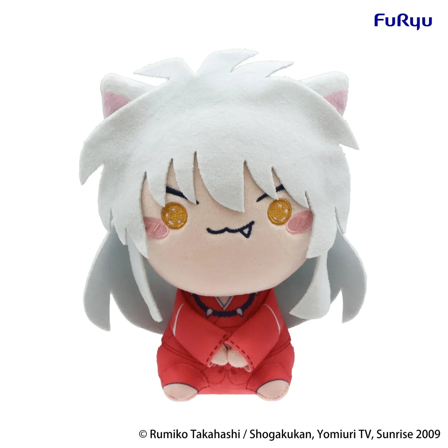 InuYasha Mochipico Inuyasha Plush with white hair dog ears red outfit and cute embroidered expression