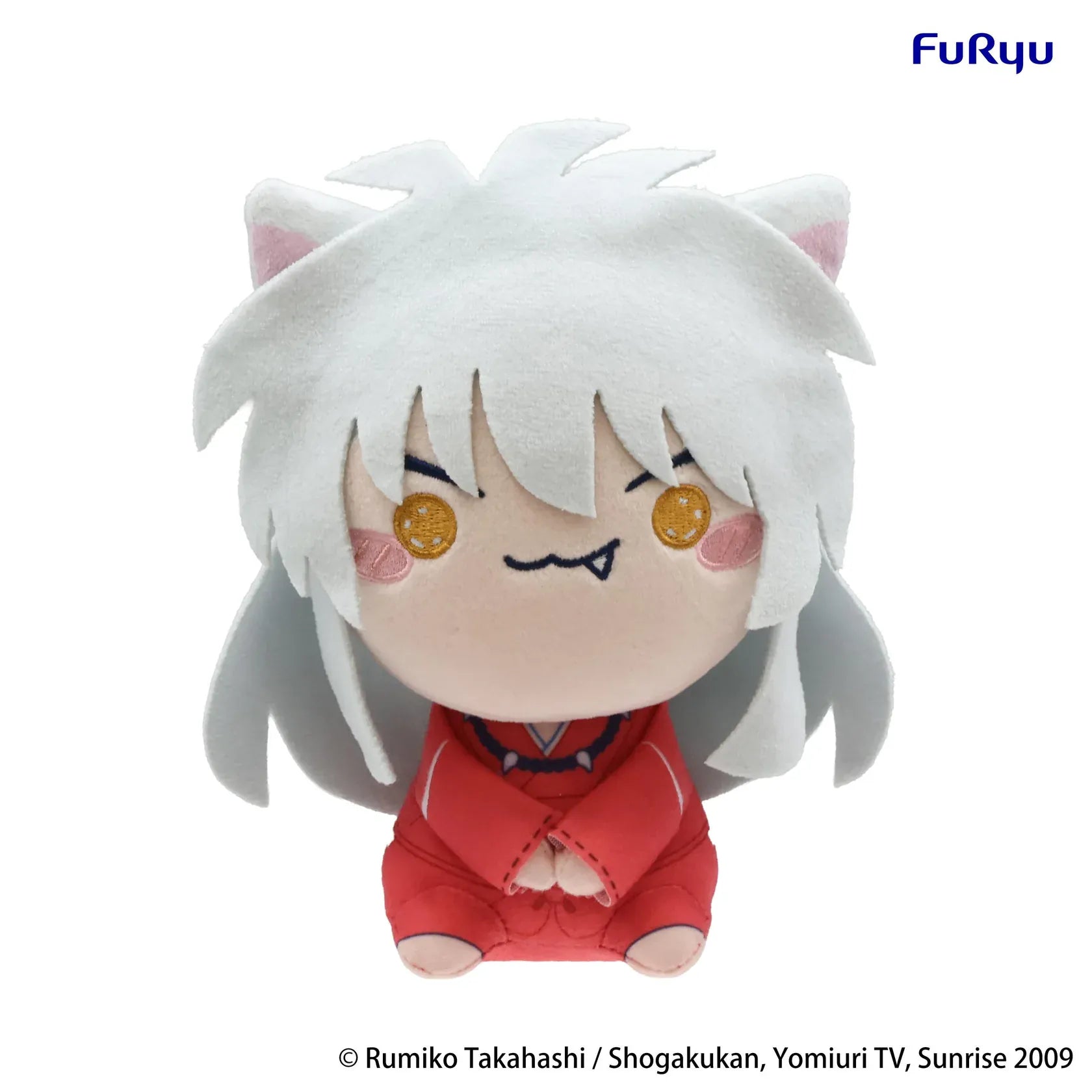 InuYasha Mochipico Inuyasha Plush with white hair dog ears red outfit and cute embroidered expression