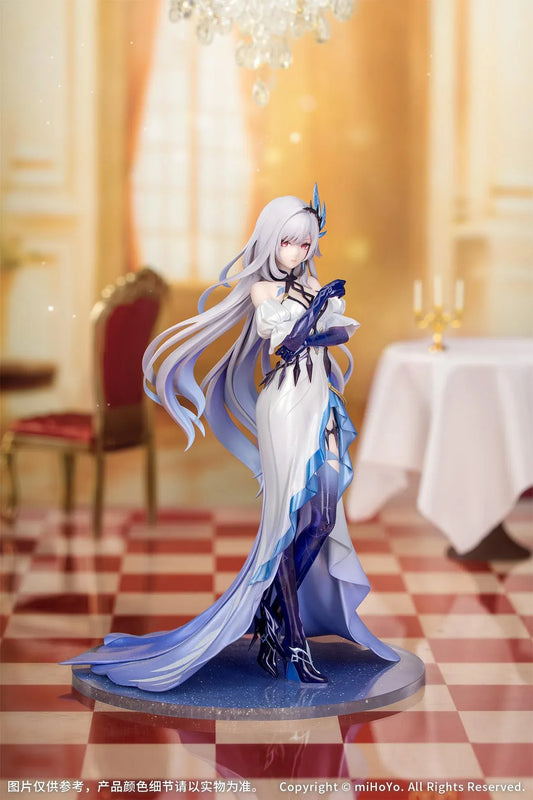 Genshin Impact Skirk Carnival Gathering version 1/8 scale anime figure in elegant white and blue gown