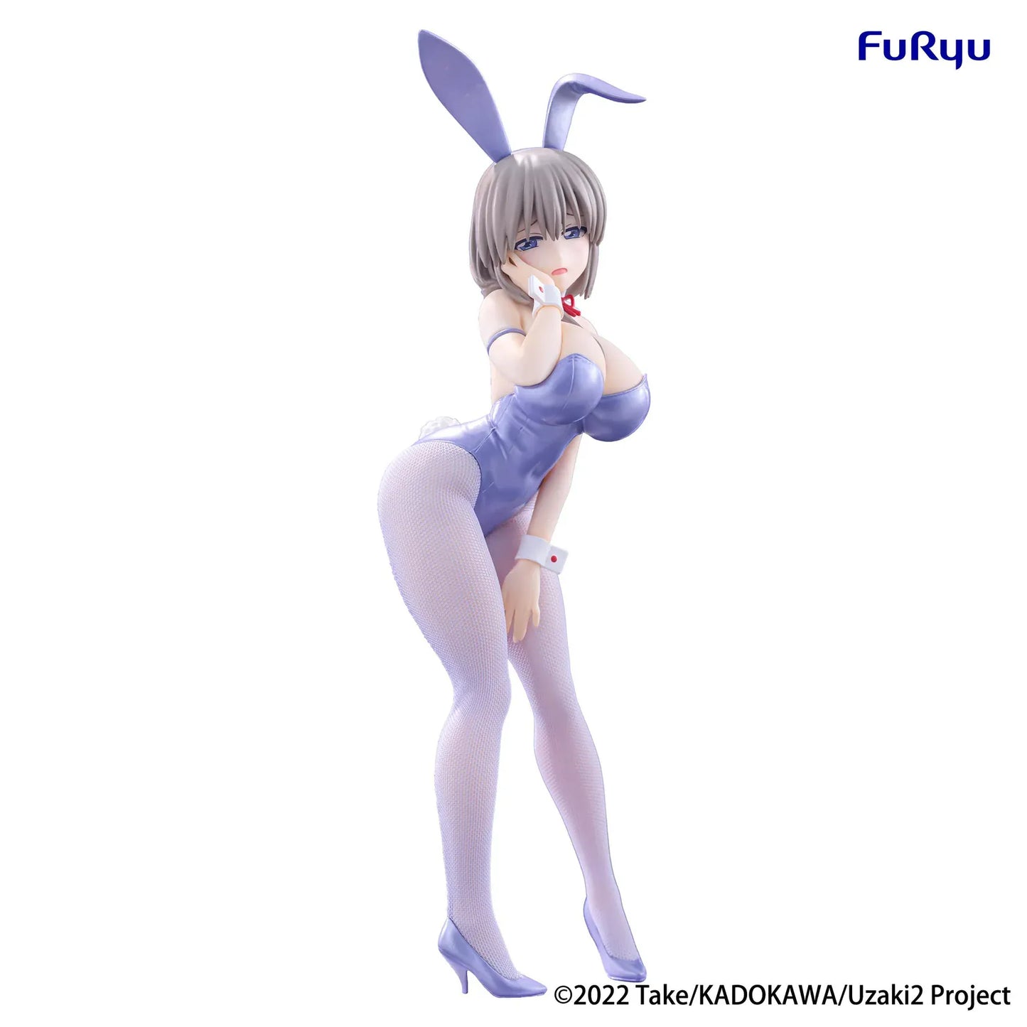 Uzaki-chan Wants to Hang Out BiCute Bunnies Tsuki Uzaki Metallic Purple Ver Figure in purple bunny suit and white fishnet tights