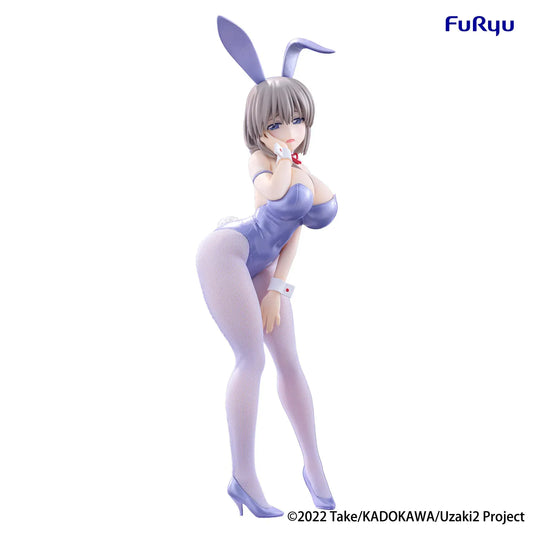 Uzaki-chan Wants to Hang Out BiCute Bunnies Tsuki Uzaki Metallic Purple Ver Figure in purple bunny suit and white fishnet tights