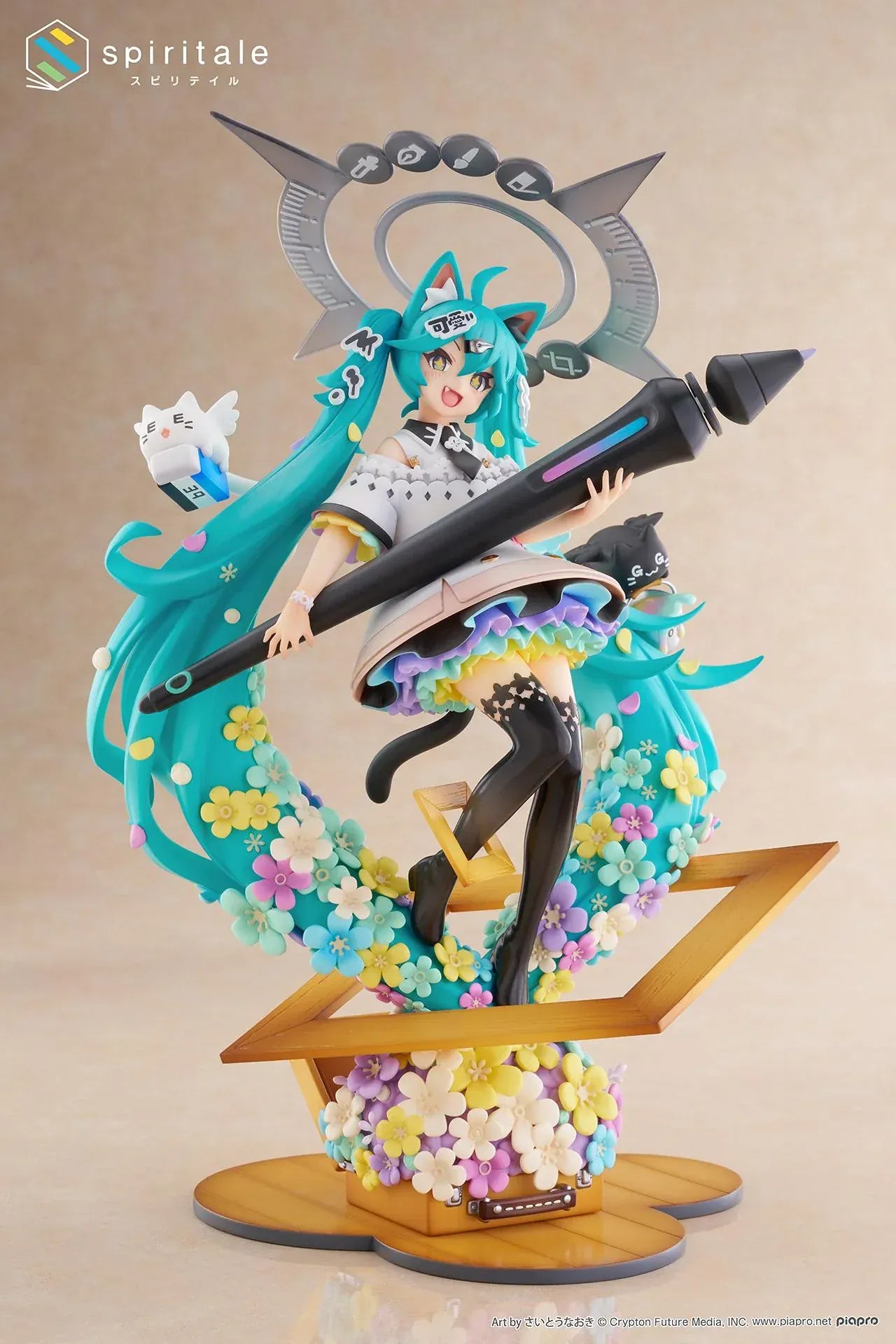 Hatsune Miku x Naoki Saito My Figure Making The Painter Ver 1/7 scale figure holding large paintbrush with floral base